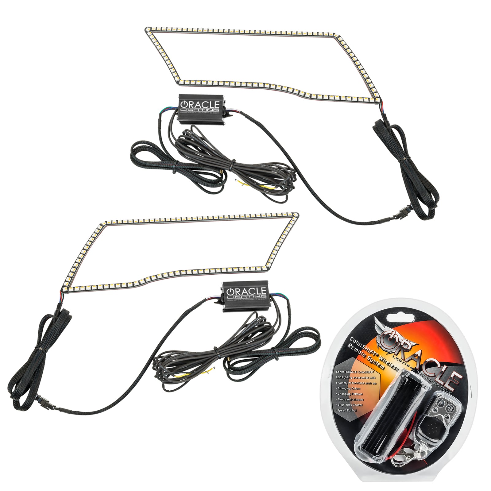 1328-330 - 2009-2018 Dodge Ram In.Quadin. ColorSHIFT Headlight Halo Kit + Turn Signals