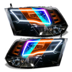 1328-330 - 2009-2018 Dodge Ram In.Quadin. ColorSHIFT Headlight Halo Kit + Turn Signals
