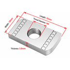 T-Nuts for Dura Cover Truck Cap T-Slot Tracks — Set of 6 image 1