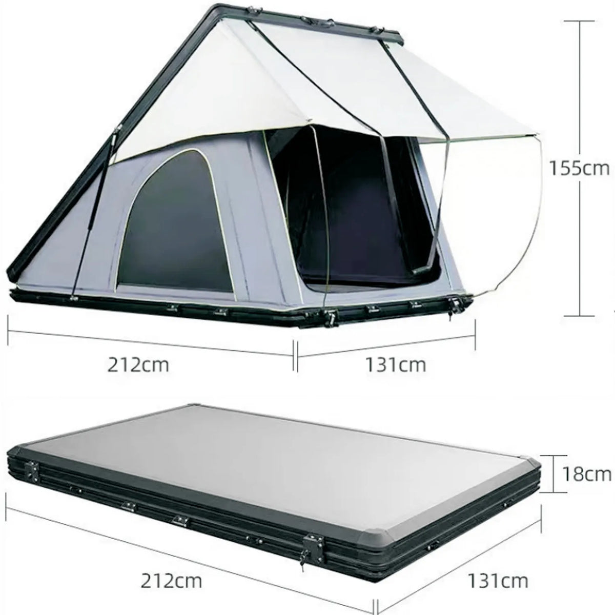 Dura Cover Aluminum Hardshell Rooftop Tent, Perfect for Trucks, SUVs, Jeeps, Vans, and Cars. image 3